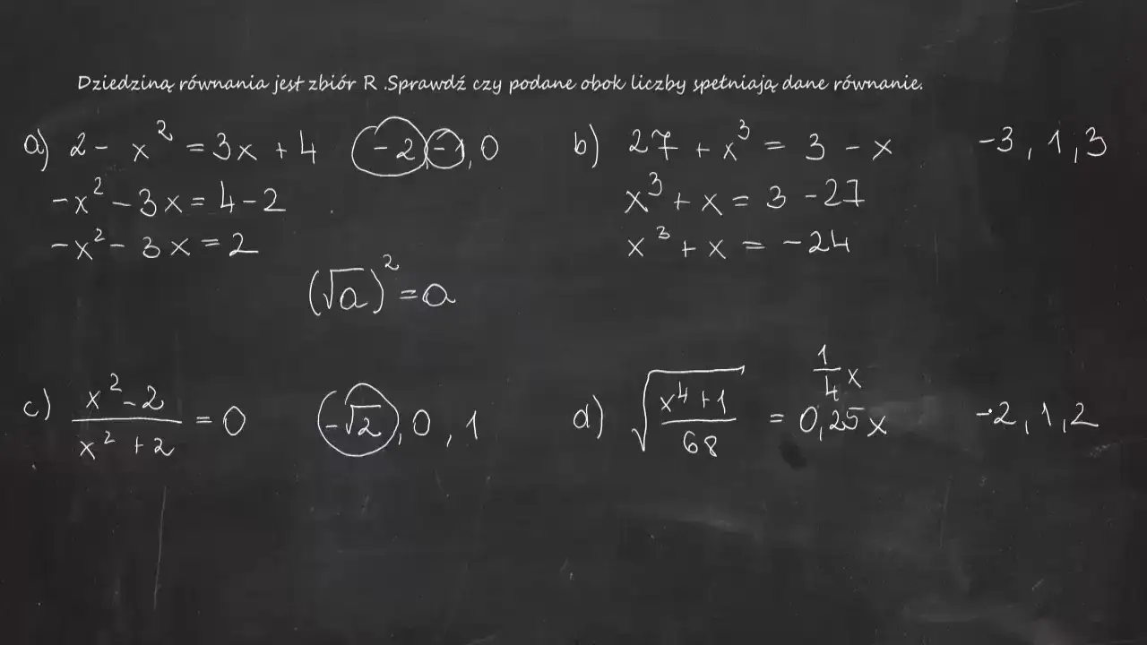 Zdjęcie Rozwiąż równanie i sprawdź, czy spełnia je liczba naturalna