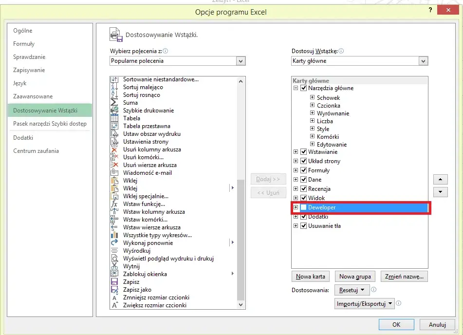 Zdjęcie Jak włączyć karty Deweloper w Excelu - szybki poradnik