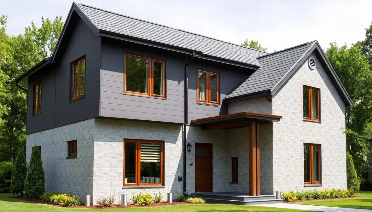 Zdjęcie Brązowe okna jaka elewacja: idealne kolory dla Twojego domu