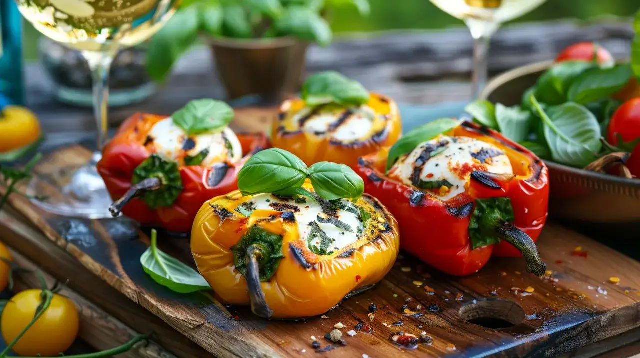 Zdjęcie Papryka z grilla z mozzarellą: błyskawiczna przekąska na letnią imprezę