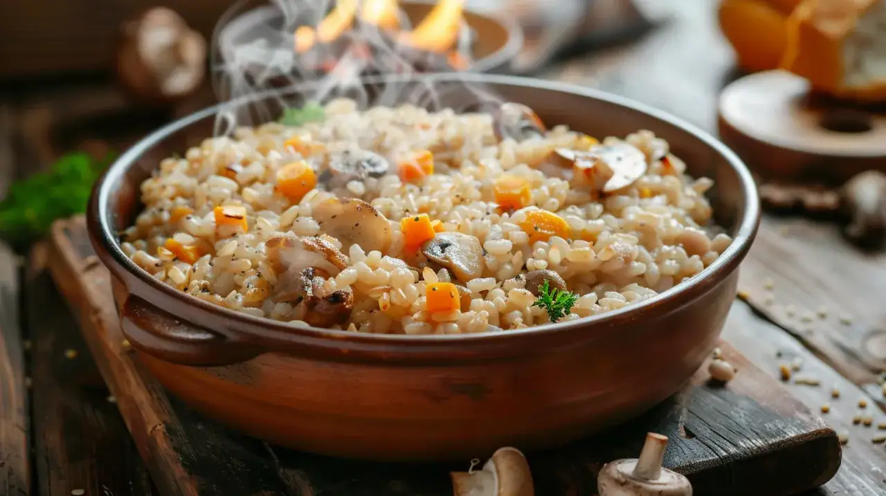 Zdjęcie Zapiekanka z kaszy pęczak z pieczarkami i warzywami: Zdrowy obiad