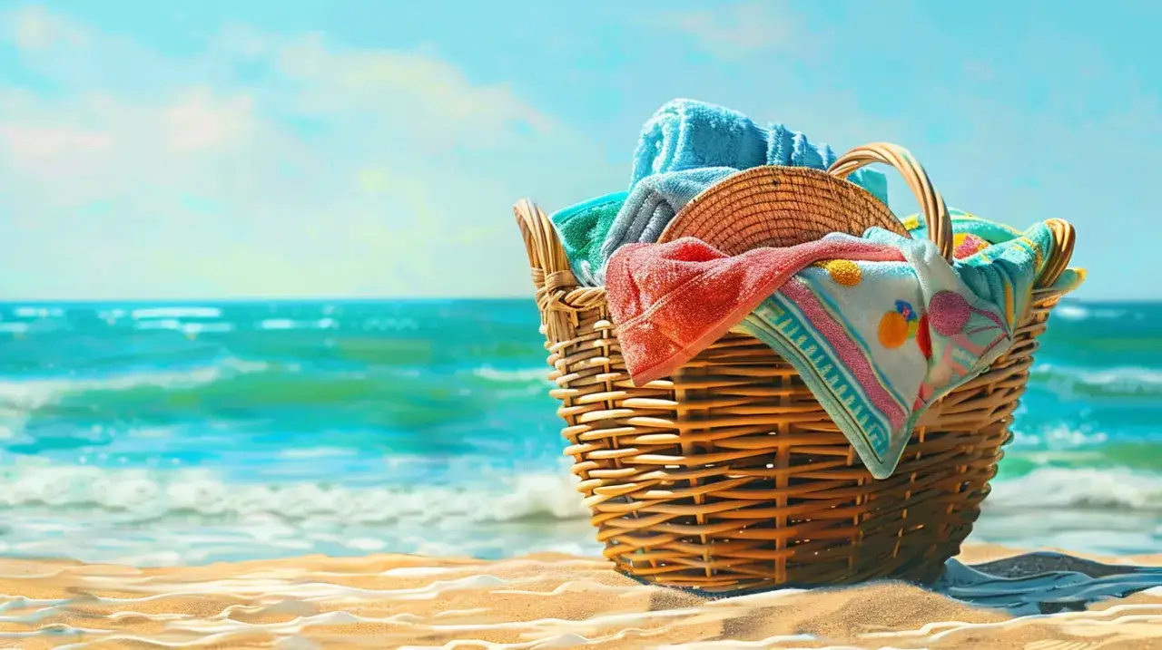 Zdjęcie Kosz plażowy wiklinowy – Wygoda na plaży: dlaczego warto zainwestować?