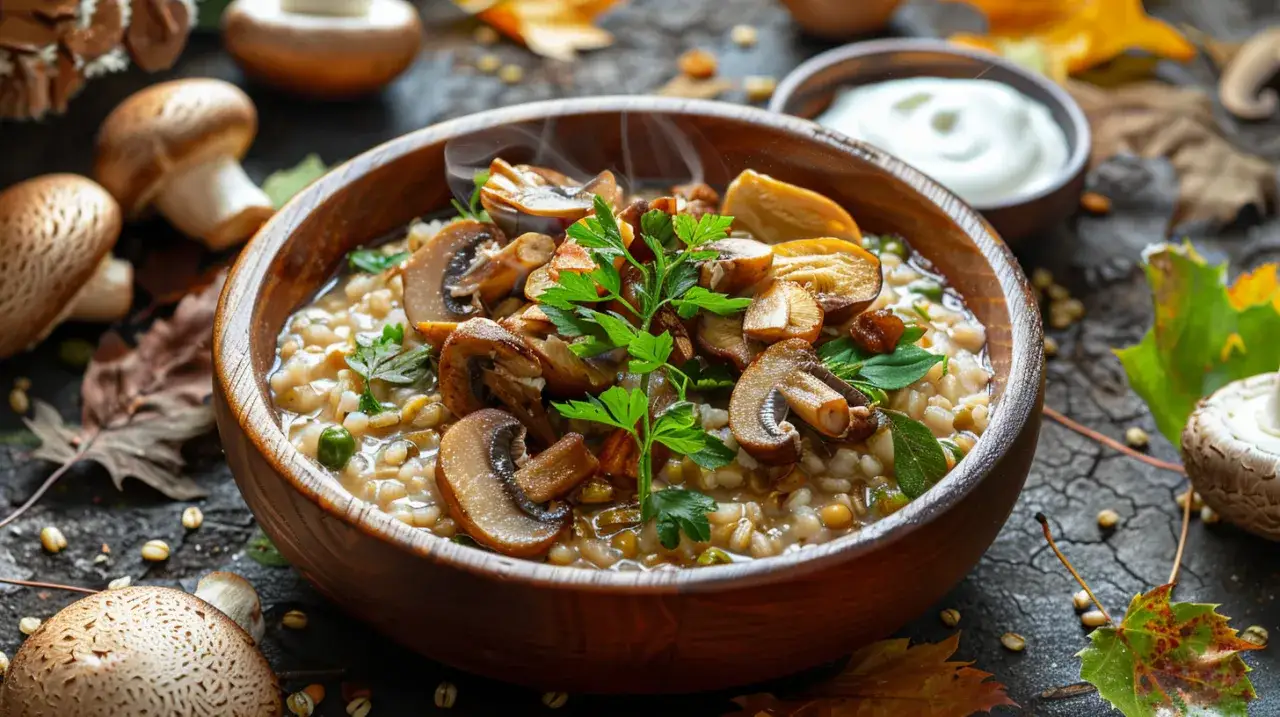 Zdjęcie Kasza z grzybami leśnymi: Jesienny i aromatyczny obiad w 20 minut
