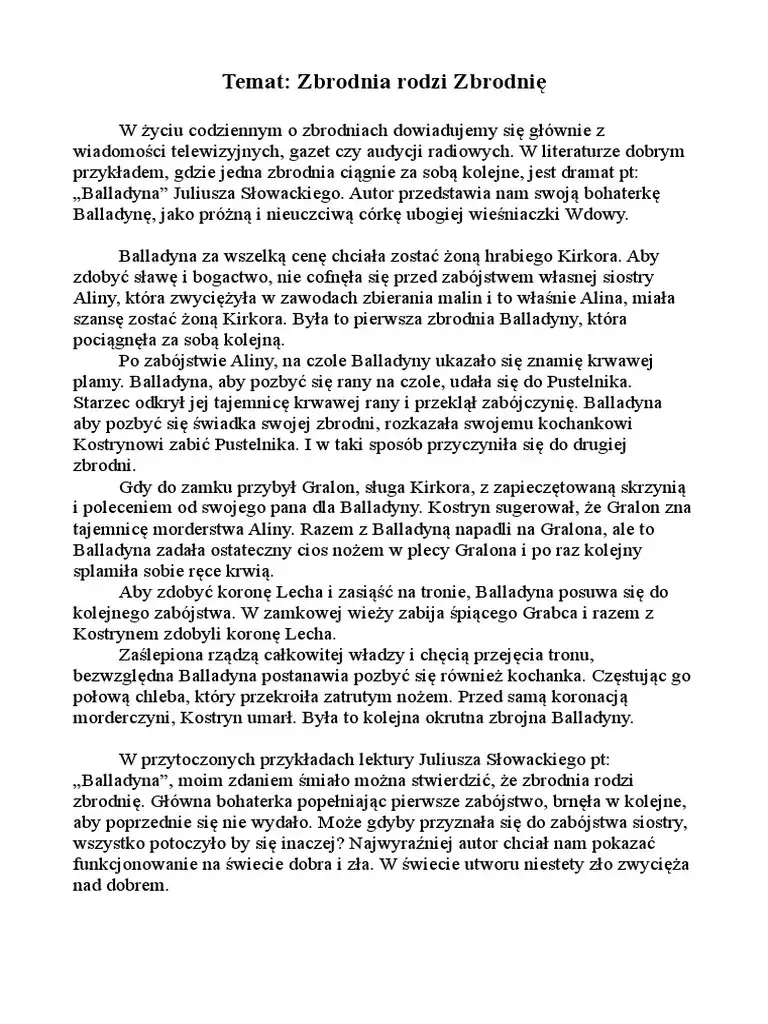 Zdjęcie Balladyna kobietą ambitną czy zbrodniarką? Analiza postaci w dramacie
