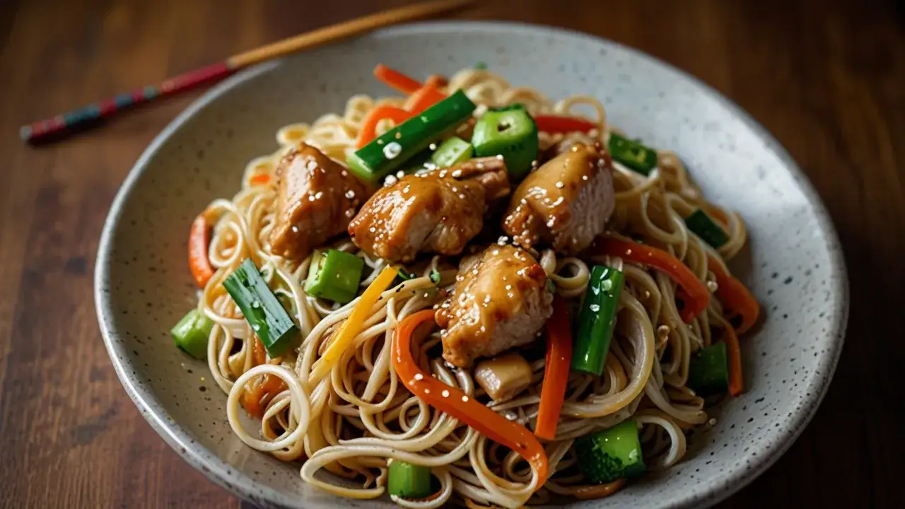 Zdjęcie Jak przygotować makaron chow mein z kurczakiem i warzywami?