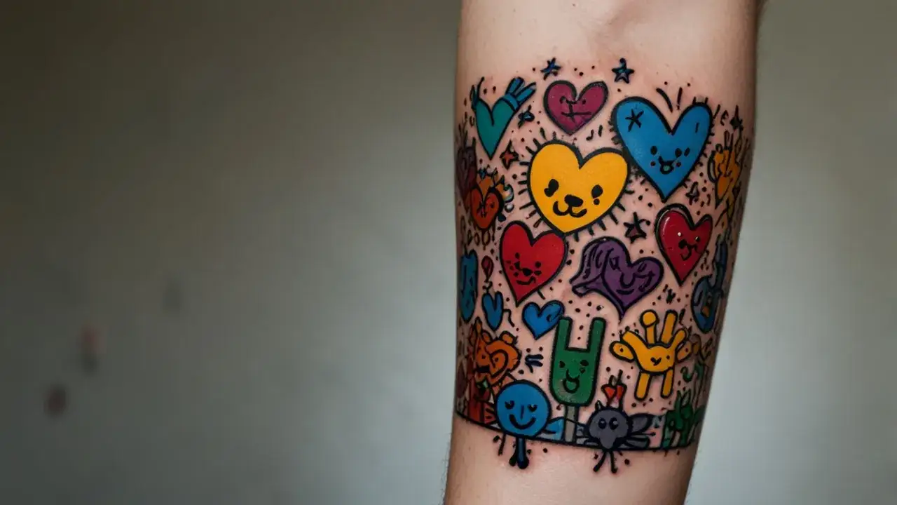 Zdjęcie Tatuaże męskie o dzieciach: Znaczenie i popularne wzory dla ojców