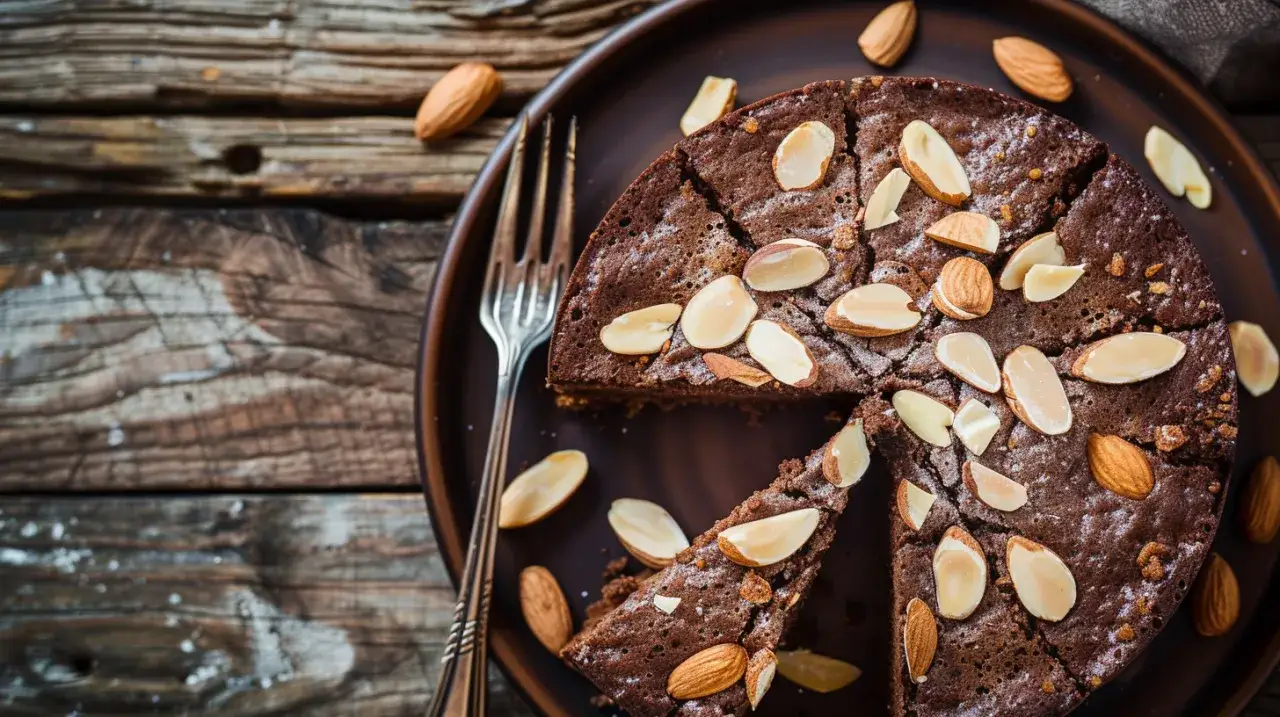 Zdjęcie Ciasto czekoladowe z migdałami - Jak zrobić ciasto z mąką migdałową