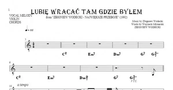 Zdjęcie Akordy do lubię wracać tam gdzie byłem - zagraj ulubioną piosenkę