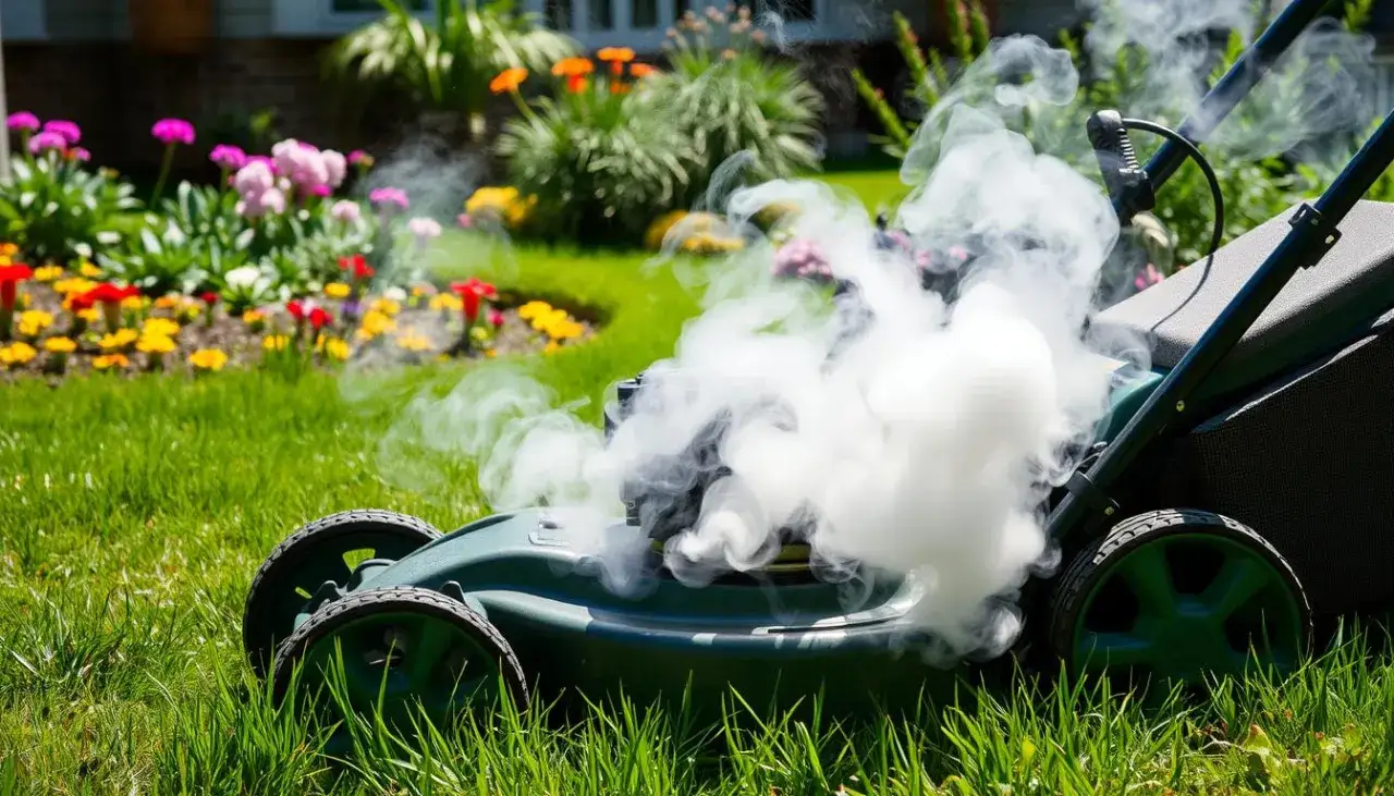 Zdjęcie Dlaczego kosiarka dymi na biało? Oto przyczyny i rozwiązania problemu