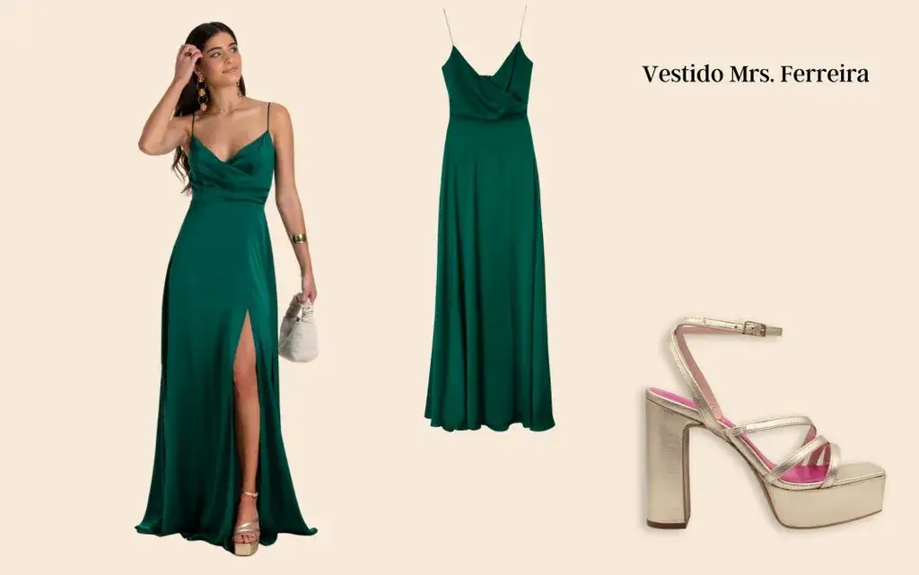 Zdjęcie Vestido verde oscuro: &iquest;qu&eacute; zapatos elegir para cada ocasi&oacute;n?