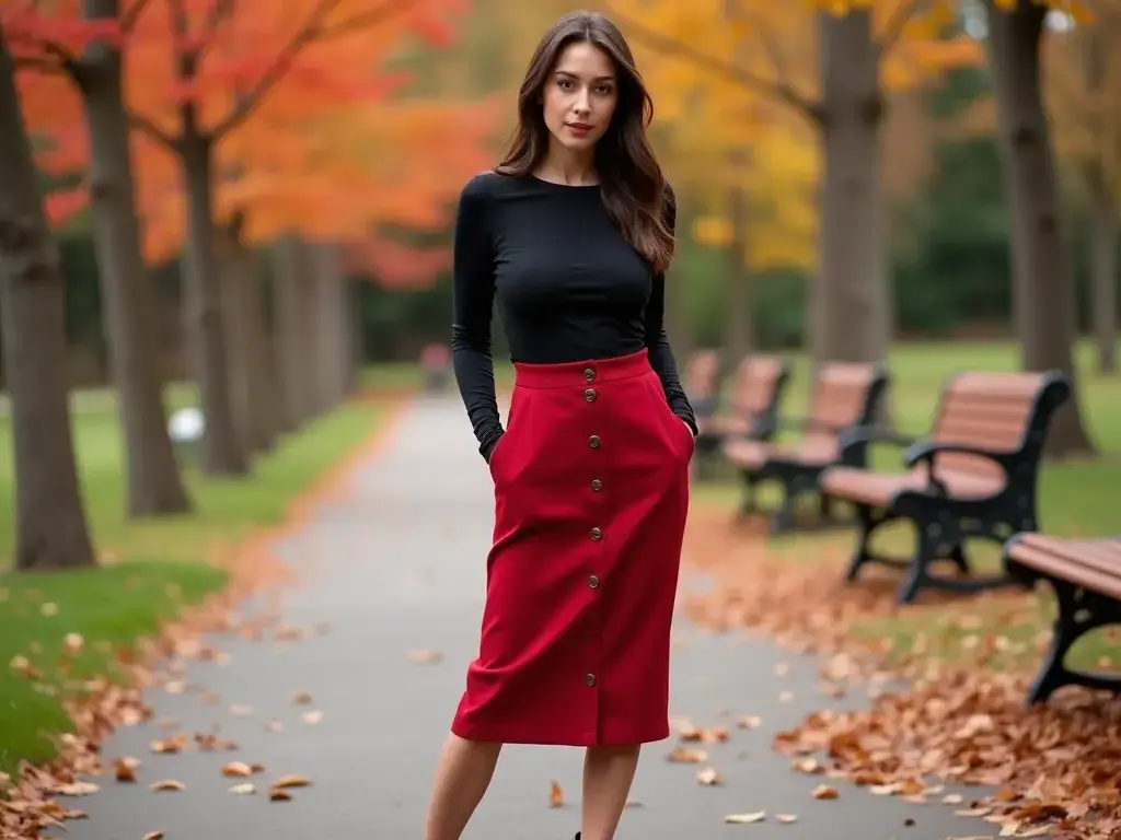 Zdjęcie Najlepsze bluzki do czerwonej sp&oacute;dnicy, kt&oacute;re musisz znać