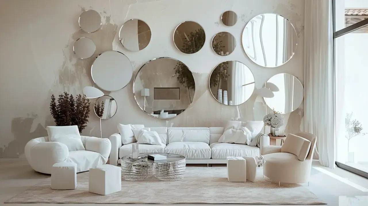 Zdjęcie Lustra okrągłe białe – Nowoczesne dodatki do wnętrz: jakie są trendy?