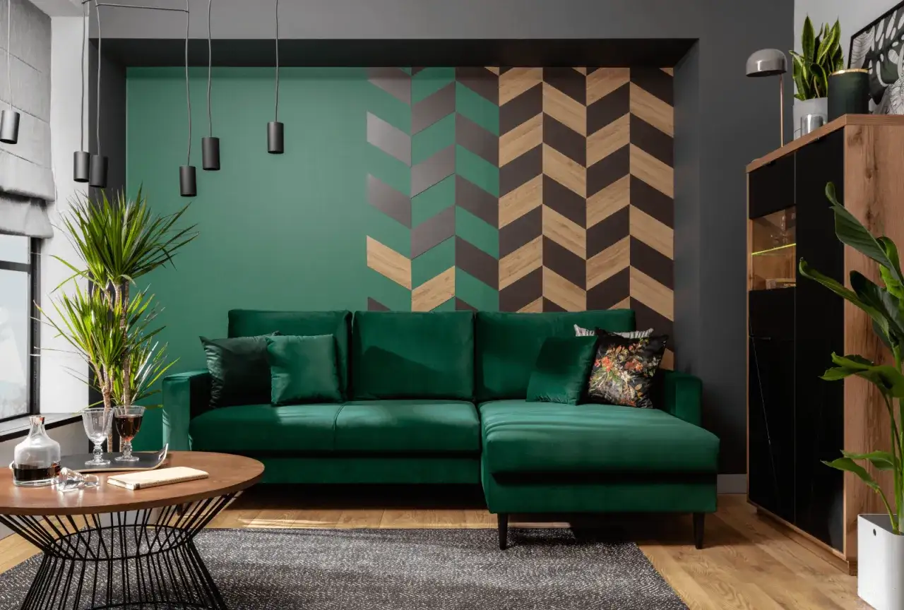 Zdjęcie Ciemne meble w salonie - jaki kolor ścian sprawi, że pokój ożyje?