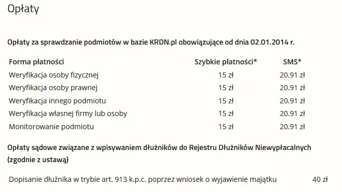 Zdjęcie Ile kosztuje wpisanie dłużnika do KRD i jakie są dodatkowe opłaty?