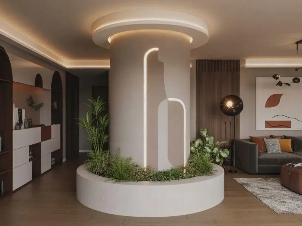 Zdjęcie Jak ozdobić słup w salonie – 10 kreatywnych pomysłów na dekorację