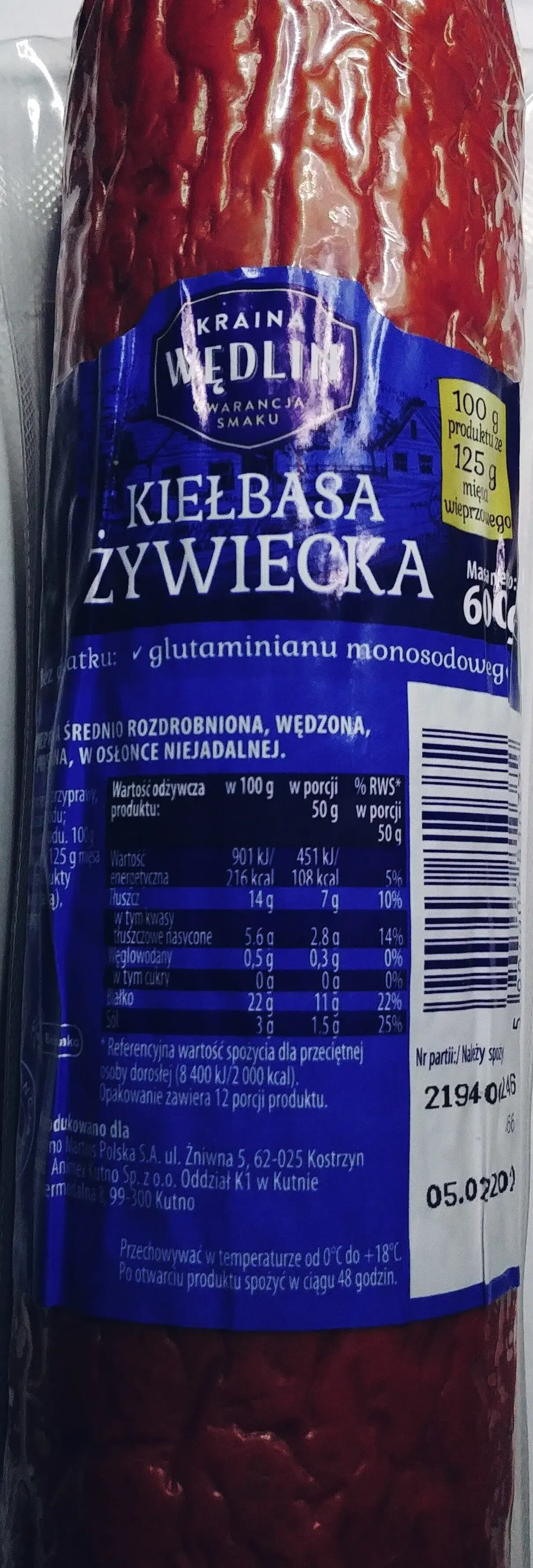 Zdjęcie Kiełbasa żywiecka Kraina Wędlin - smak, wartości odżywcze i zakupy