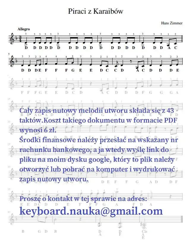 Zdjęcie Jak zagrać na pianinie piraci z Karaibów - łatwe nuty i porady