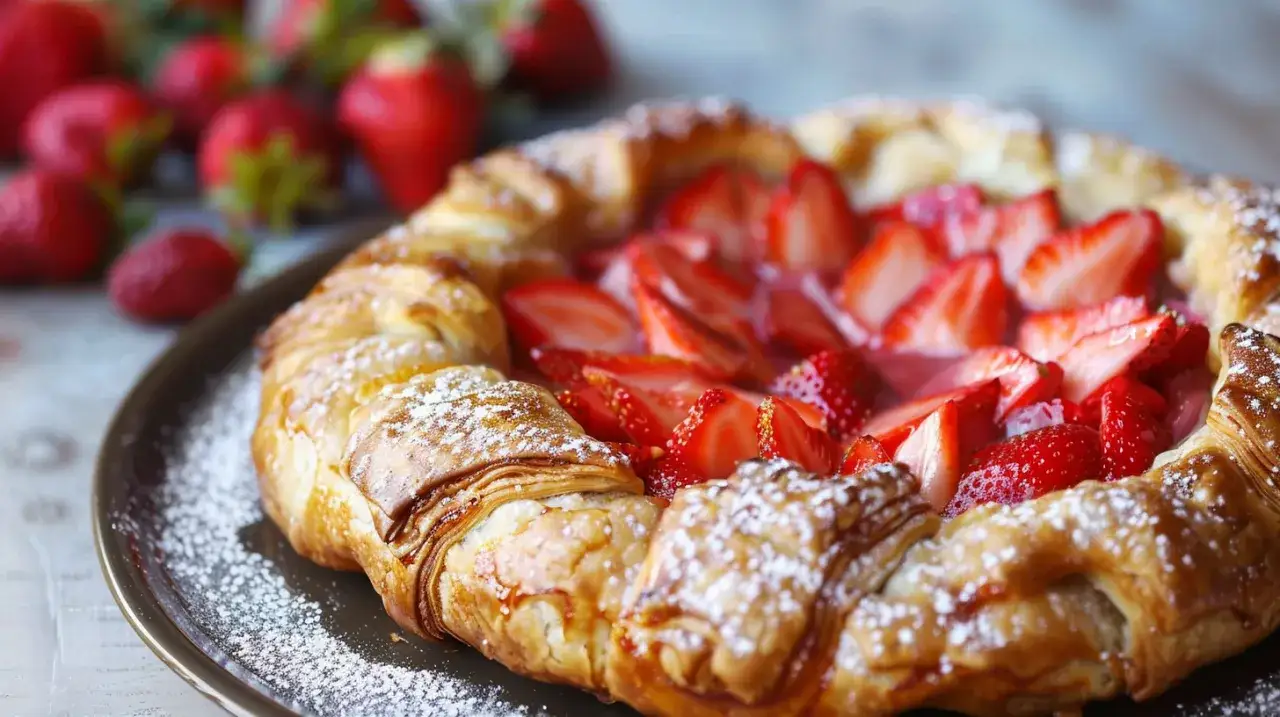 Zdjęcie Kruche ciasto z rabarbarem i truskawkami: Oto pyszny i letni przysmak