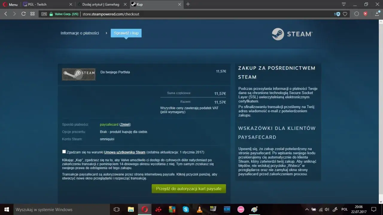 Zdjęcie Jak doładować konto Steam Paysafecard 50 zł bez problemów i opłat