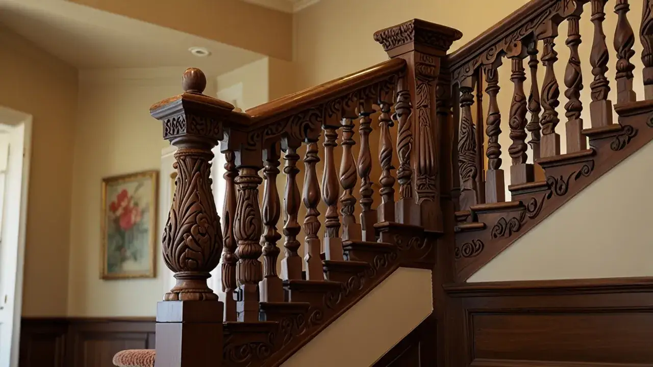 Zdjęcie Tralki drewniane toczone: eleganckie elementy balustrad i schodów