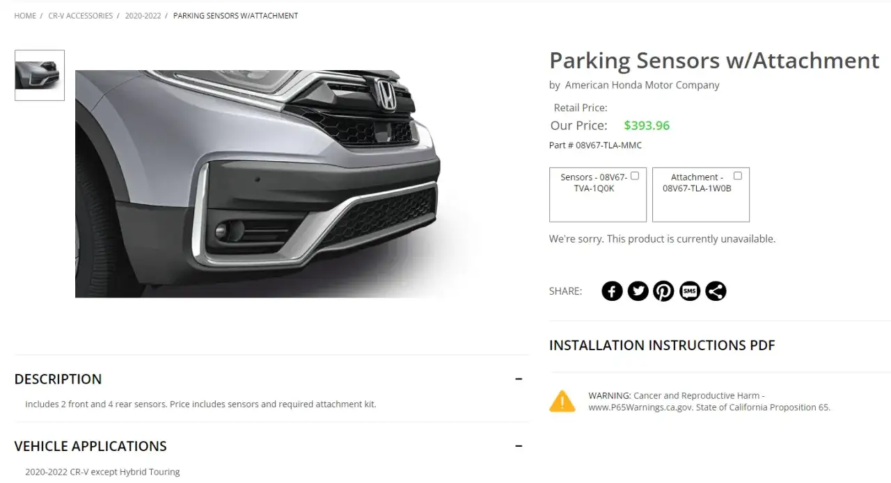 Zdjęcie Jak włączyć czujniki parkowania Honda CRV i uniknąć problemów z parkowaniem