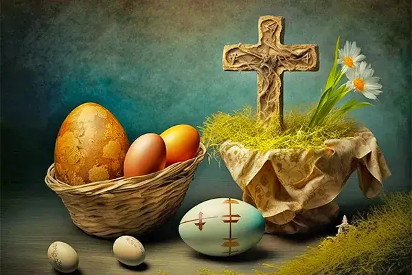 Zdjęcie Kartka wielkanocna z Jezusem: Symbole wiary i tradycji