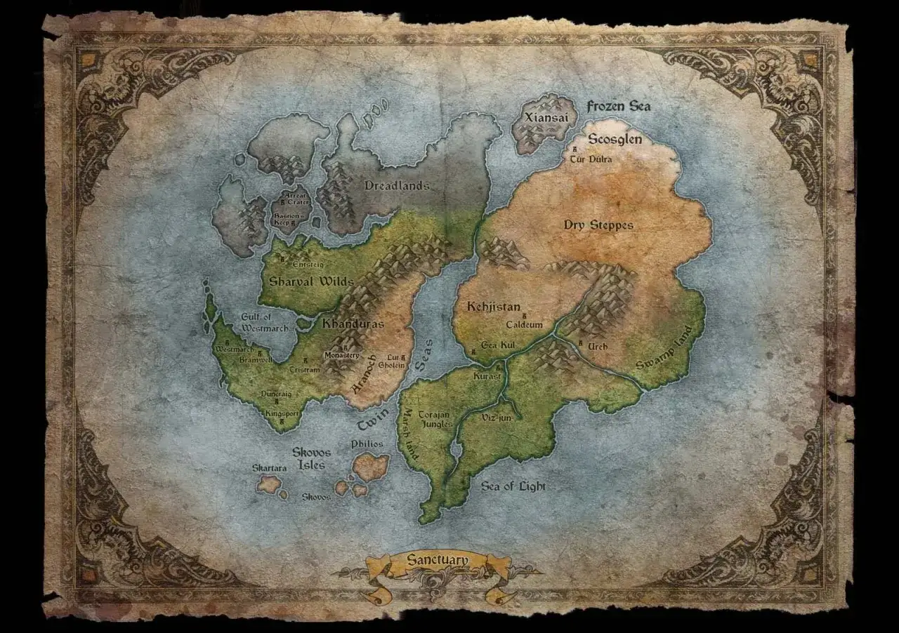 Zdjęcie Mapa świata w Diablo 4 - co już wiemy o lokacjach?