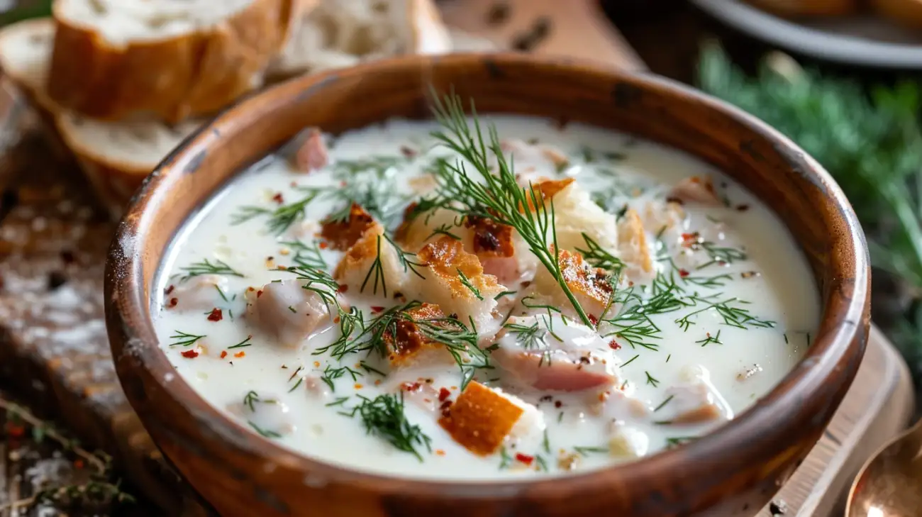 Zdjęcie Barszcz biały na golonce: Jak ugotować tradycyjny przepis?