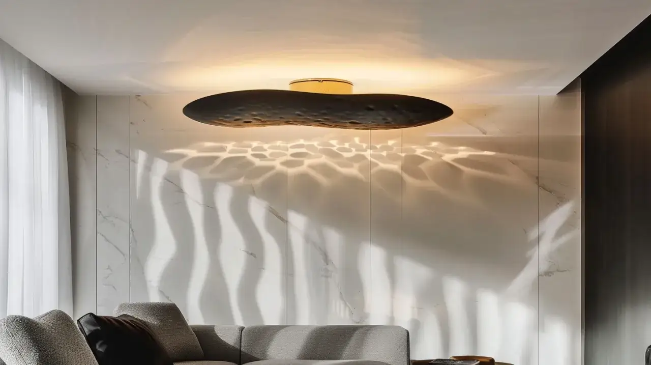 Zdjęcie Plafon czarno złoty: Czy czarno złoty żyrandol pasuje do salonu?