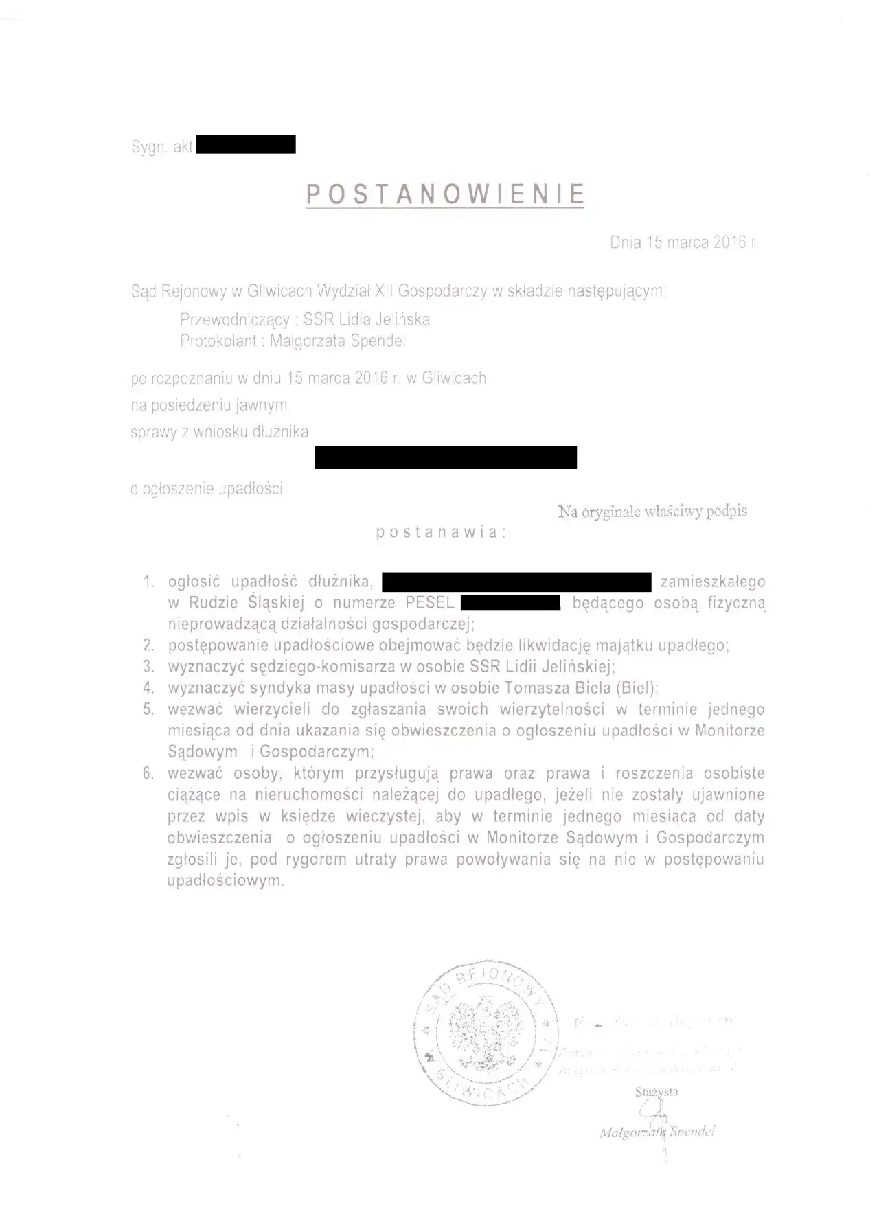 Zdjęcie Kiedy postanowienie o ogłoszeniu upadłości staje się prawomocne?