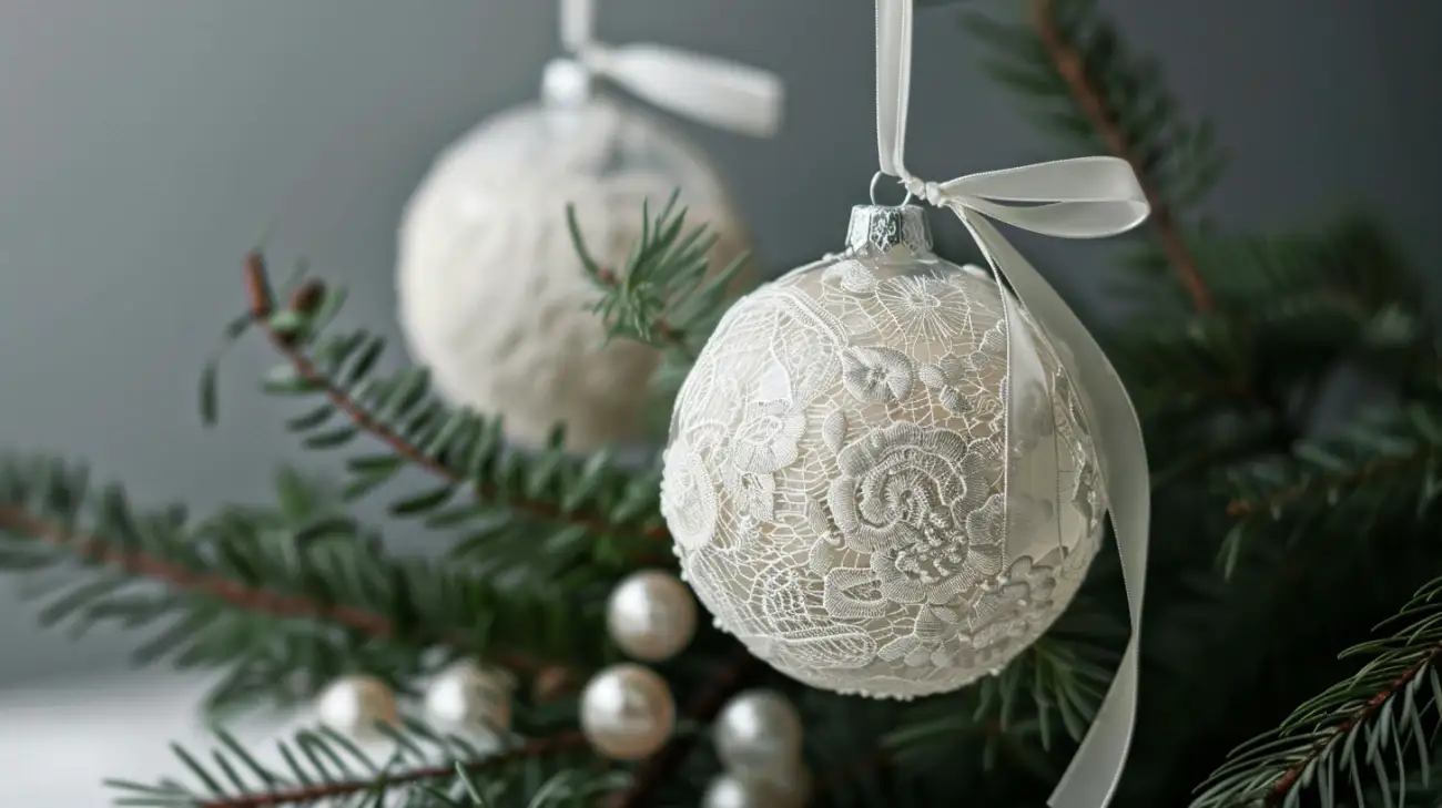 Zdjęcie Koronkowe ozdoby na choinkę - delikatna dekoracja świąteczna