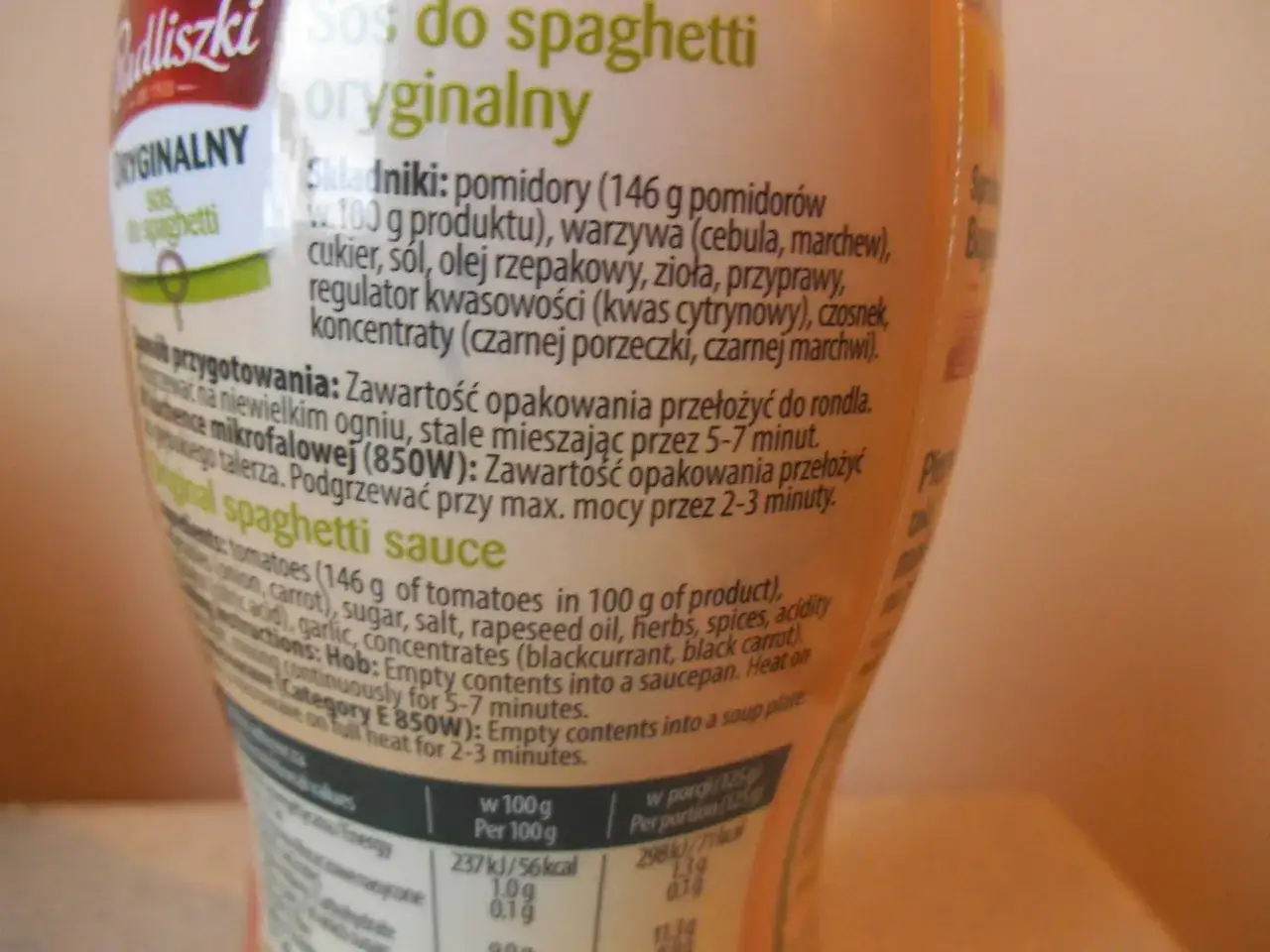 Zdjęcie Sos do spaghetti Pudliszki – składniki, wartości i gdzie kupić