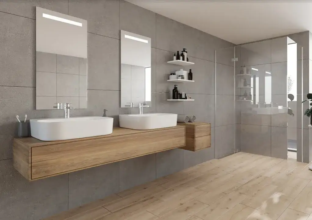 Zdjęcie Płytki jak drewno do łazienki - pomysły i rozwiązania na wnętrze marzeń