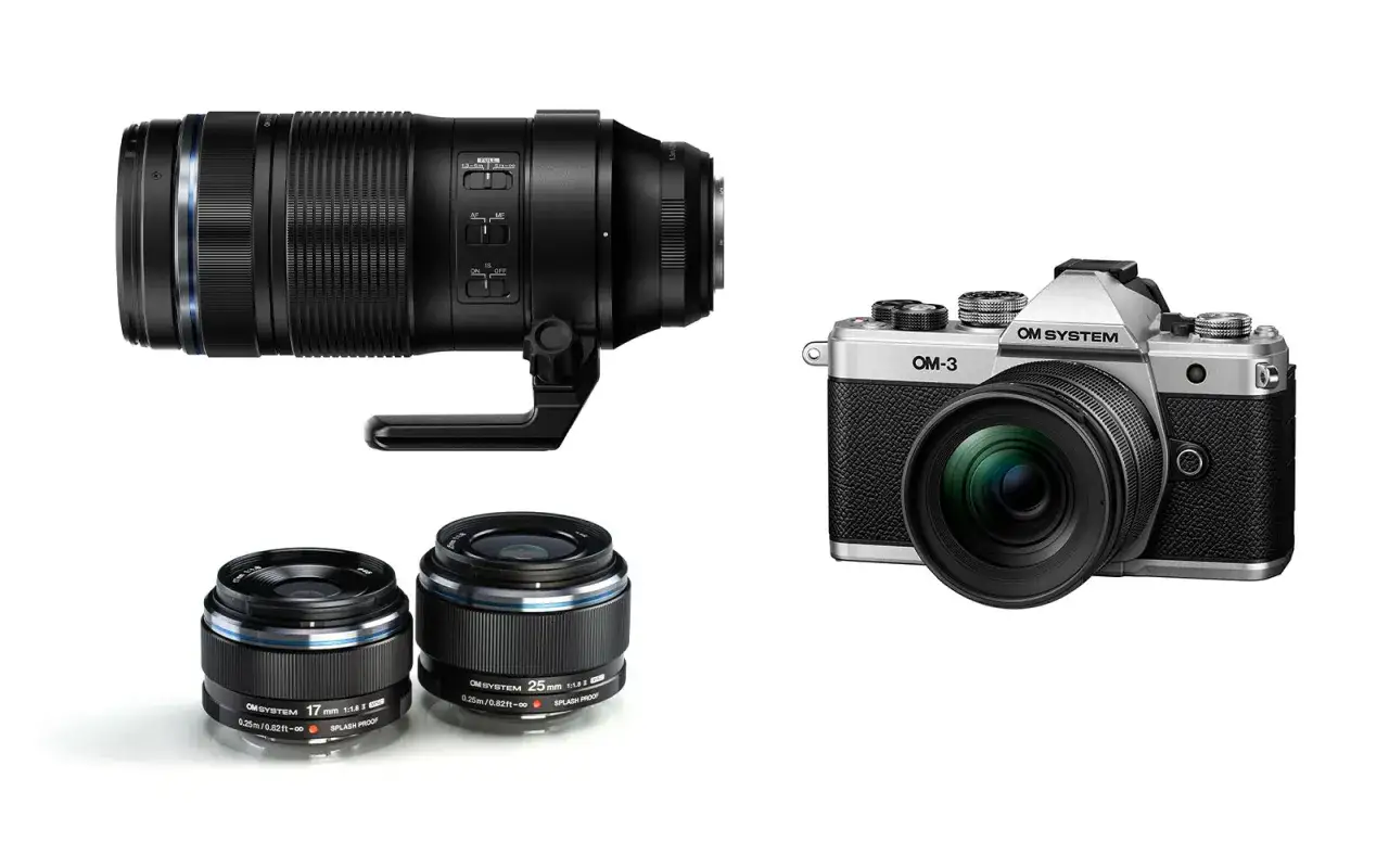 Aparat OM-3 z obiektywami OM SYSTEM. Zestaw do fotografii przygodowej.