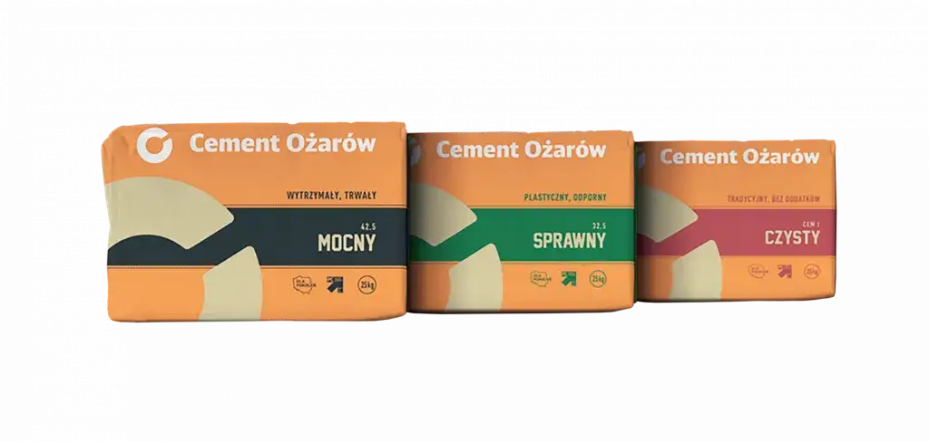 różne rodzaje cementu worki