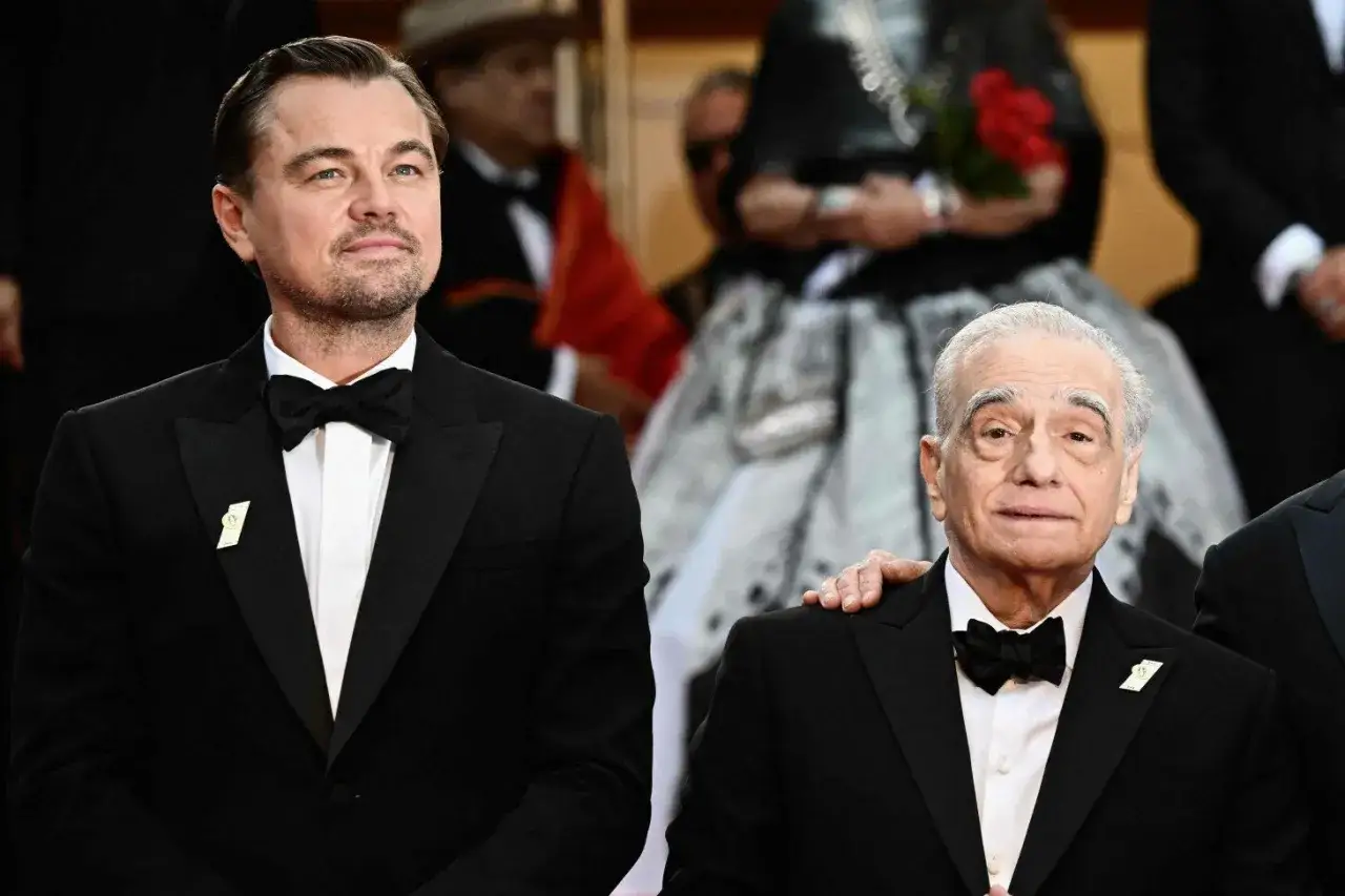 Leonardo DiCaprio i Martin Scorsese, reżyser wielu filmów z jego udziałem, na czerwonym dywanie.