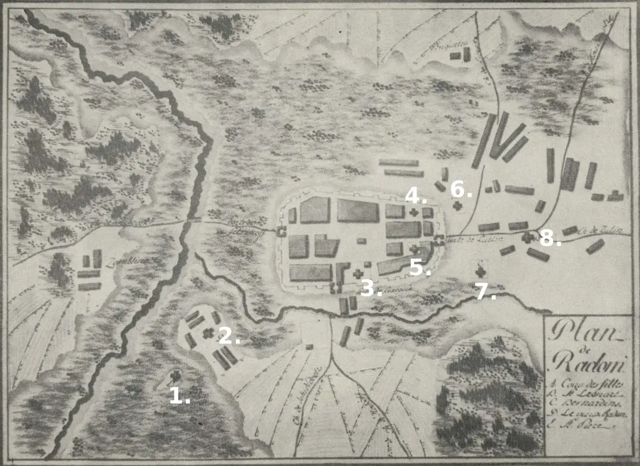 Mapa kościoł&oacute;w Radom