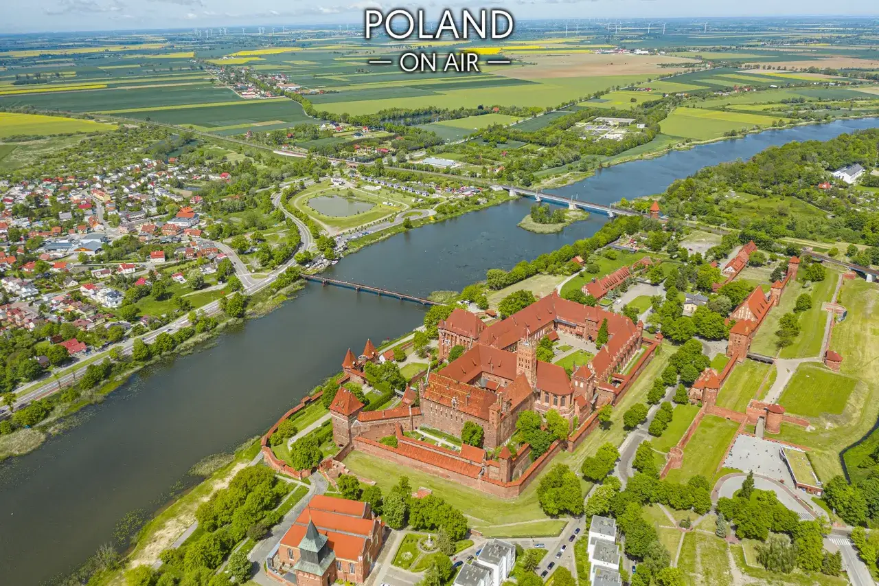 Zamek Malbork widok z lotu ptaka
