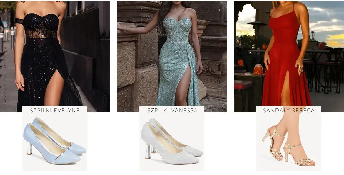 buty do długiej sukienki na wesele inspiracje