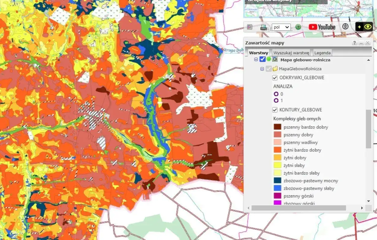klasy bonitacyjne gruntów rolnych mapa