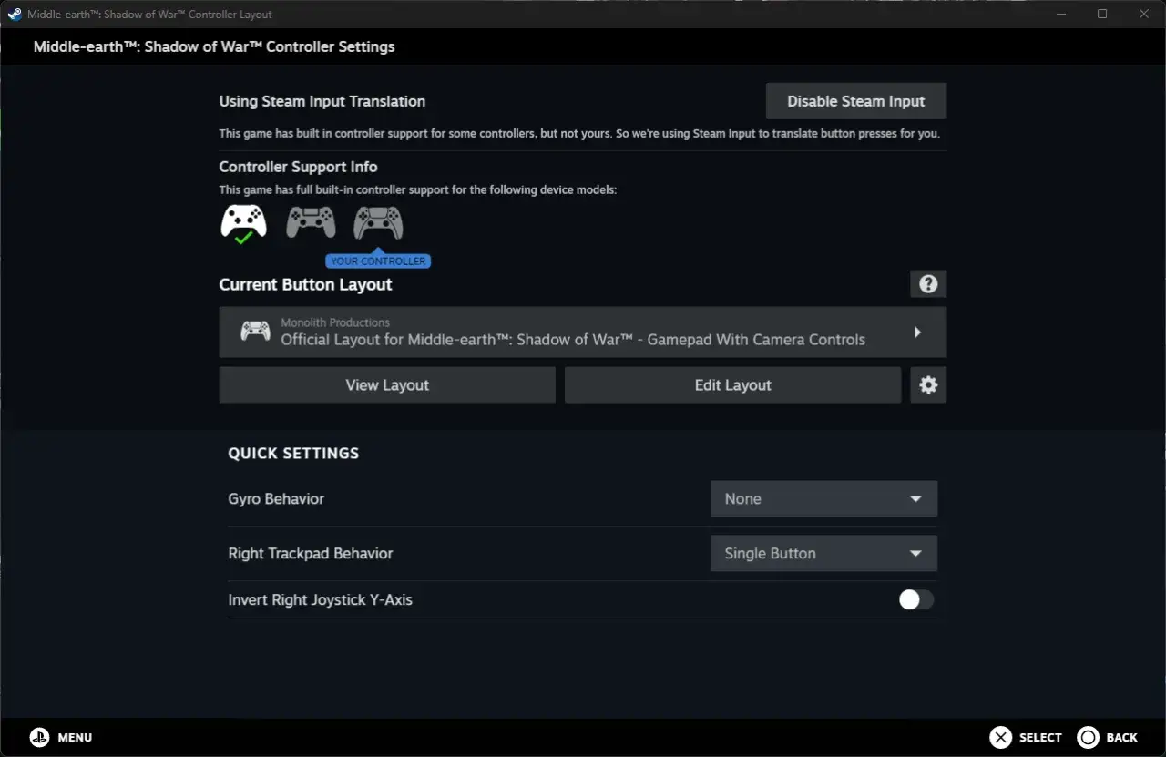 Ustawienia kontrolera Steam