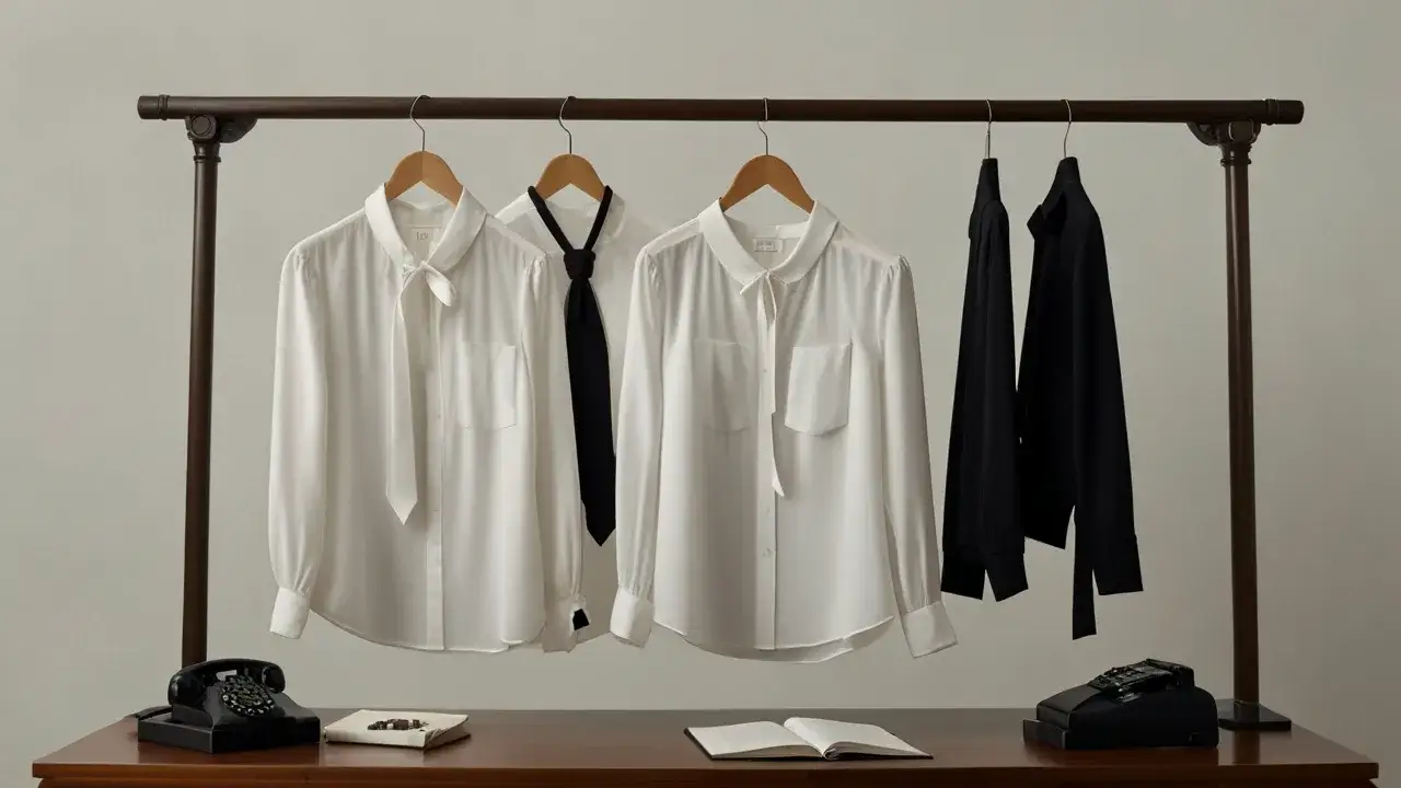 Zdjęcie Jak nosić bluzkę z paskiem pod szyją dla eleganckiego wyglądu?