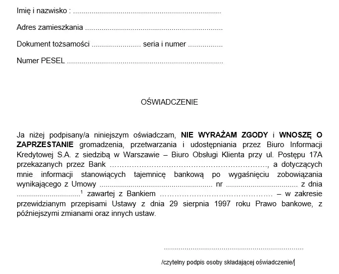 Oszustwo czyszczenie BIK