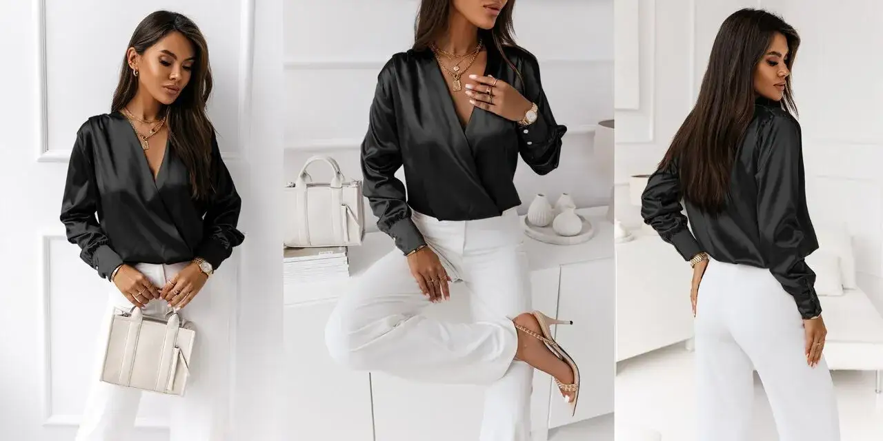 czarna bluza smart casual stylizacje