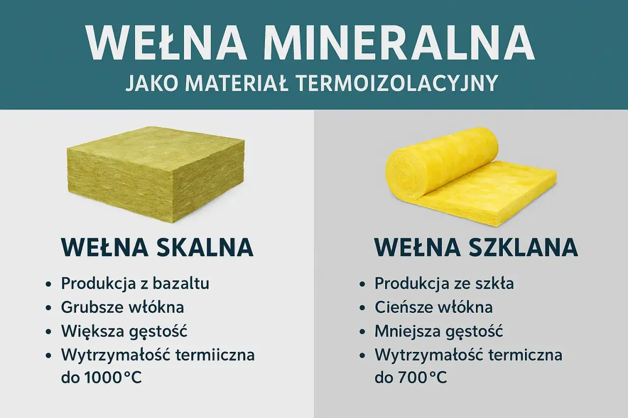 r&oacute;żne rodzaje wełny mineralnej do ocieplenia