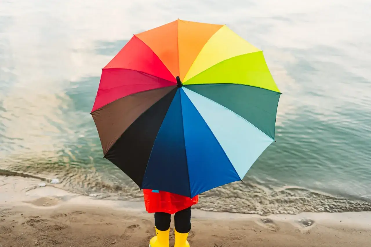 Kołobrzeg deszcz parasol