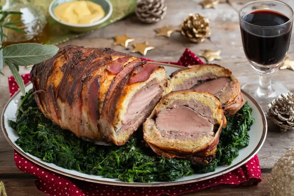 arrosto di natale tavola imbandita