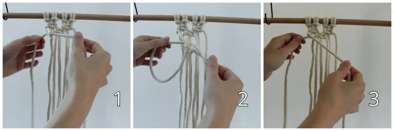 węzły makramy krok po kroku