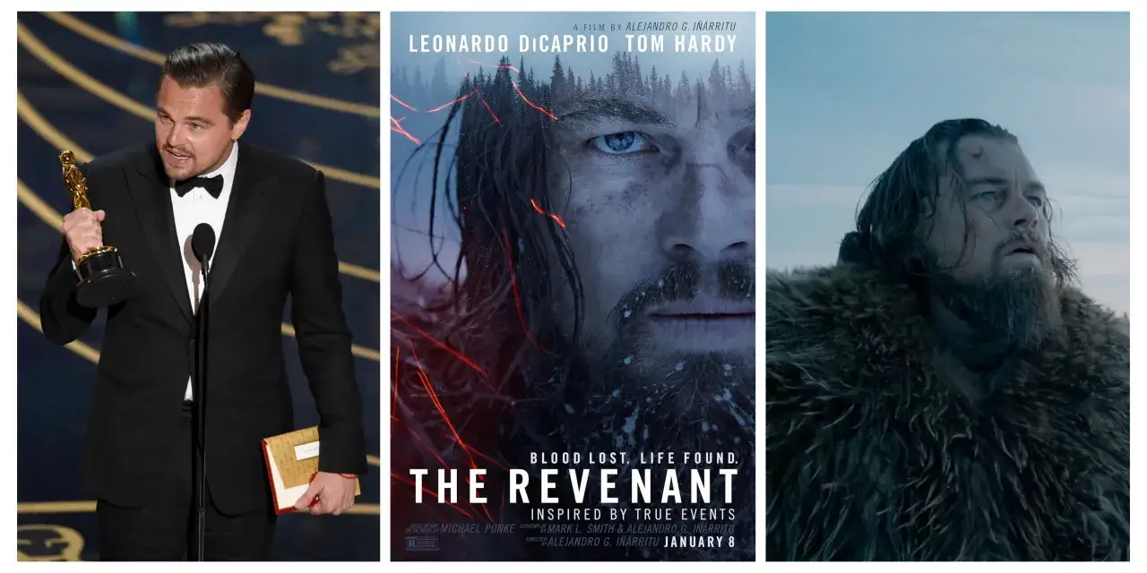 Leonardo DiCaprio z Oscarem i w scenach z filmu 