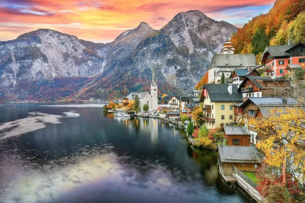 Hallstatt Austria miasteczko nad jeziorem